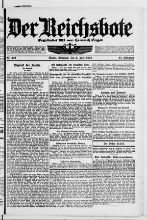 Der Reichsbote vom 06.06.1923