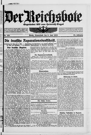 Der Reichsbote vom 09.06.1923