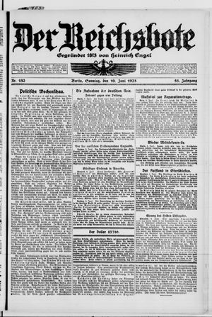 Der Reichsbote on Jun 10, 1923