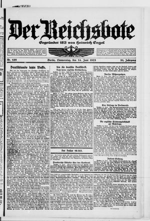 Der Reichsbote vom 14.06.1923