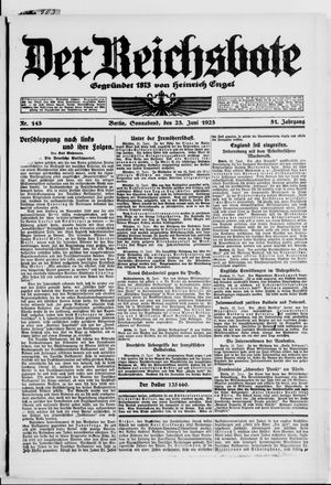 Der Reichsbote vom 23.06.1923