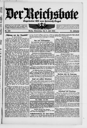 Der Reichsbote vom 05.07.1923