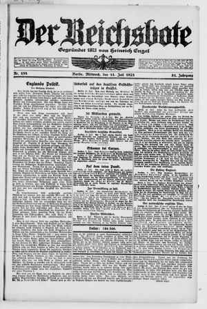 Der Reichsbote vom 11.07.1923