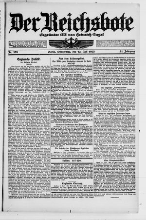 Der Reichsbote vom 12.07.1923