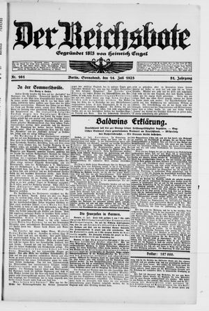 Der Reichsbote vom 14.07.1923