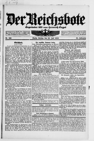 Der Reichsbote vom 20.07.1923