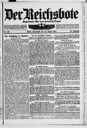 Der Reichsbote vom 18.08.1923