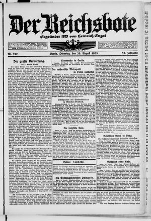 Der Reichsbote vom 28.08.1923