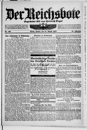 Der Reichsbote vom 31.08.1923