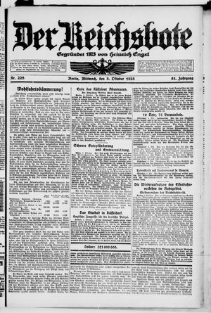 Der Reichsbote vom 03.10.1923