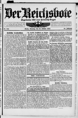 Der Reichsbote vom 21.10.1923