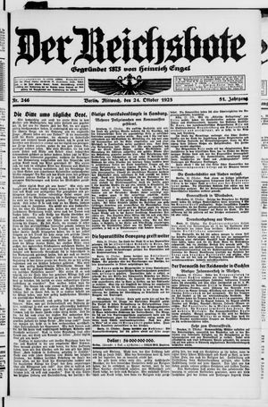 Der Reichsbote vom 24.10.1923