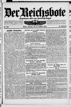 Der Reichsbote vom 28.10.1923