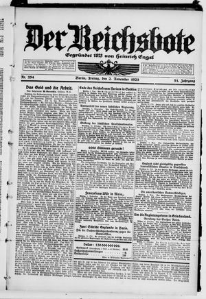 Der Reichsbote vom 02.11.1923