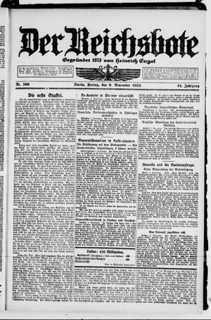 Der Reichsbote vom 09.11.1923