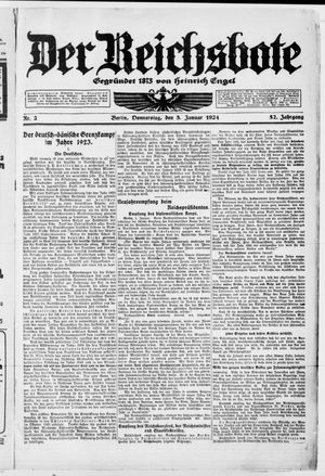Der Reichsbote vom 03.01.1924