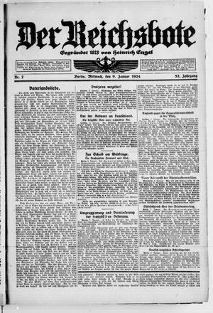 Der Reichsbote vom 09.01.1924