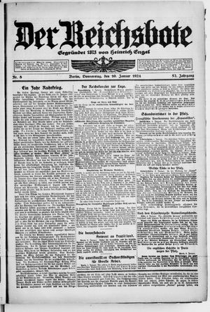 Der Reichsbote vom 10.01.1924