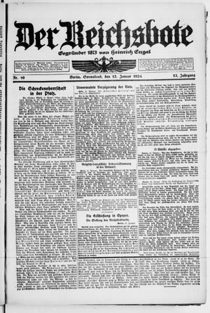 Der Reichsbote vom 12.01.1924