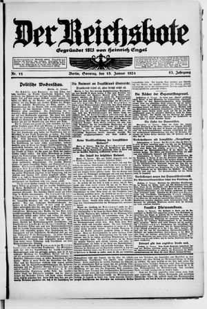 Der Reichsbote vom 13.01.1924