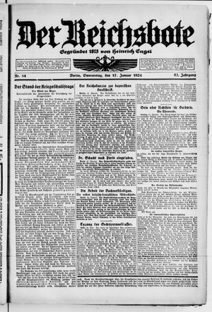 Der Reichsbote on Jan 17, 1924