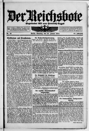 Der Reichsbote on Jan 22, 1924