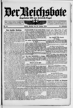 Der Reichsbote vom 25.01.1924