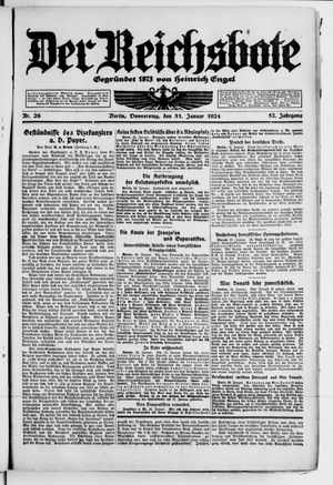 Der Reichsbote vom 31.01.1924