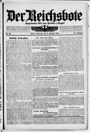 Der Reichsbote vom 03.02.1924