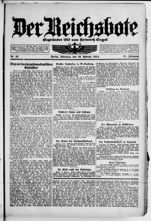Der Reichsbote vom 19.02.1924