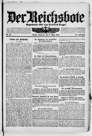 Der Reichsbote vom 09.03.1924