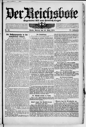 Der Reichsbote vom 10.03.1924