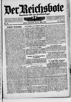 Der Reichsbote vom 22.03.1924