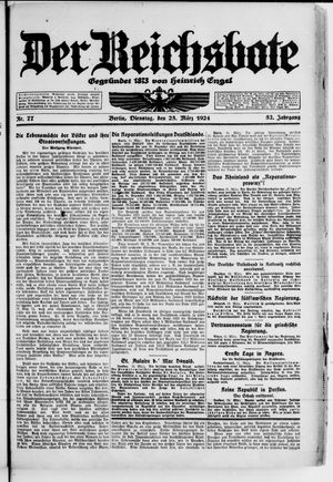 Der Reichsbote on Mar 25, 1924