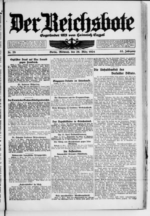 Der Reichsbote vom 26.03.1924