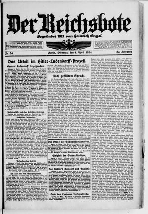 Der Reichsbote on Apr 1, 1924