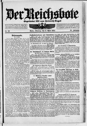 Der Reichsbote on Apr 6, 1924