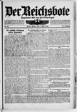 Der Reichsbote vom 07.04.1924