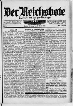 Der Reichsbote vom 08.04.1924