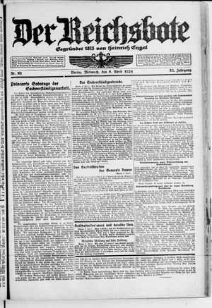Der Reichsbote on Apr 9, 1924