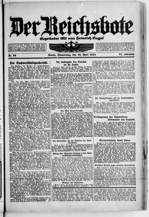 Der Reichsbote vom 10.04.1924