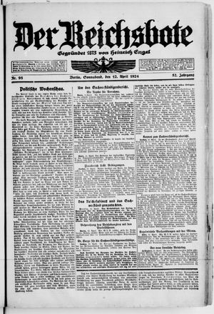 Der Reichsbote vom 12.04.1924