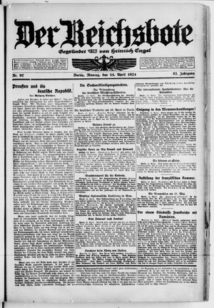 Der Reichsbote vom 14.04.1924