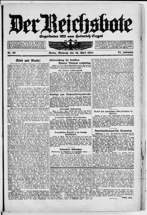 Der Reichsbote vom 16.04.1924
