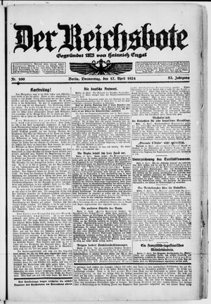 Der Reichsbote vom 17.04.1924