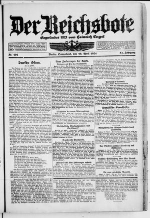 Der Reichsbote vom 19.04.1924