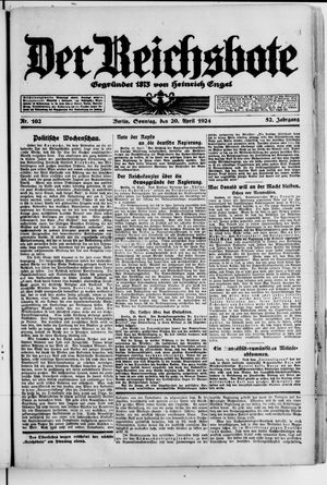 Der Reichsbote vom 20.04.1924