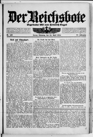 Der Reichsbote vom 22.04.1924