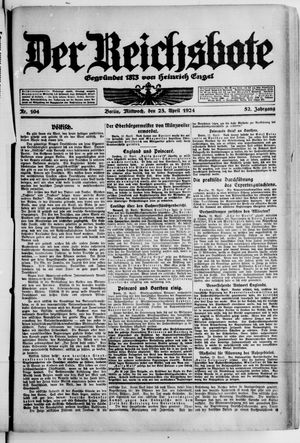 Der Reichsbote vom 23.04.1924