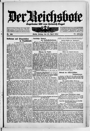 Der Reichsbote on Apr 25, 1924